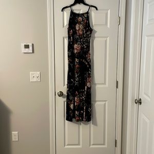 Long black floral dress